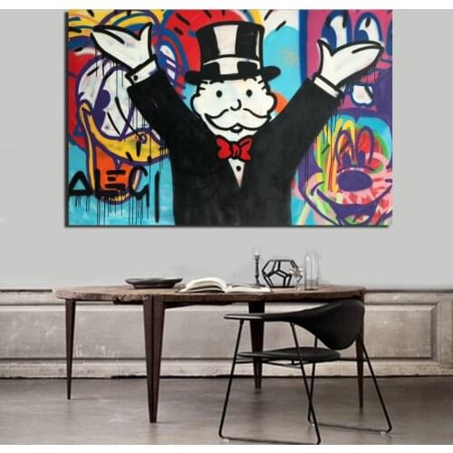 Alec Monopoly Unfolding Hands Canvas Painting Posters Prints Marble Wall Art Painting Decorative Picture Modern Home Decoration