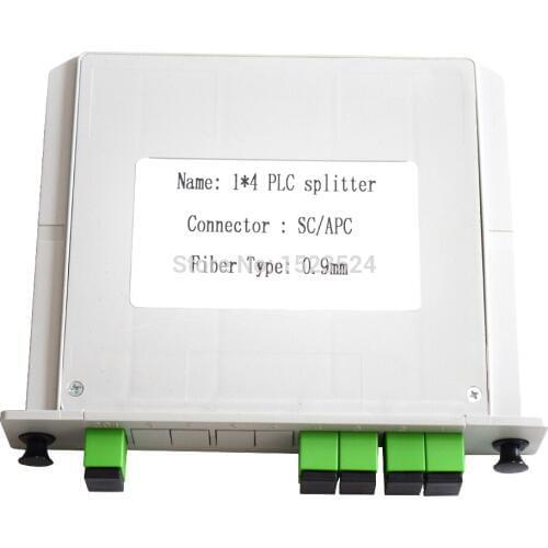 Free Shipping 1x4 LGX Box Cassette Card Inserting SC/APC PLC splitter Module 1:4 4 Ports Fiber Optical PLC Splitter