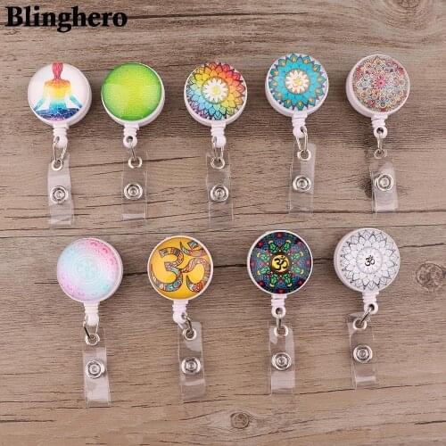 CB690 Yoga Retractable Badge Nurse Holder Reel Student Nurse Exhibition ID Name Card Badge Holder Office Stationery