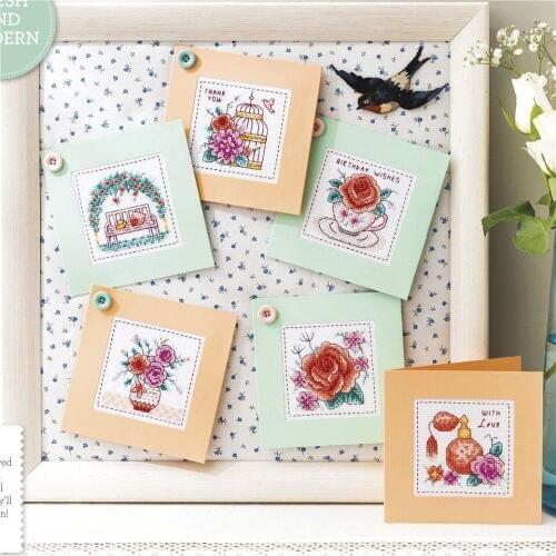 CD377 Cross Stitch Kit Package Greeting Cards Needlework Counted Cross-Stitching Kits Christmas Mothers Fathers Day Birthday