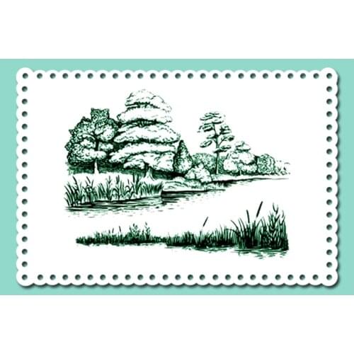 DABOXIBO Landscape Metal Cutting Dies Clear Stamps Mold For DIY Scrapbooking Cards Making Decorate Crafts 2020 NEW