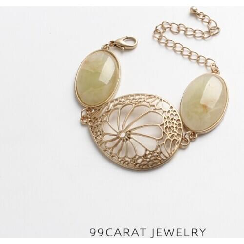 Nine nine carat European and American Jewelry simple temperament gold openwork Bracelet (IA)