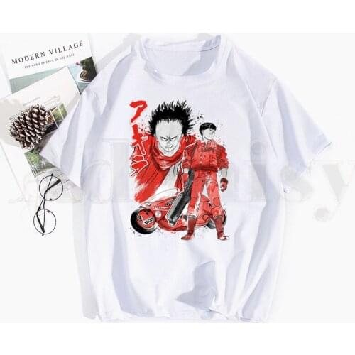 Akira Shotaro Kaneda Biker The Capsule Japan Anime T Shirts Tops Tees Men Women Short Sleeve Casual T Shirt Streetwear Funny