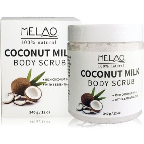 Coconut Milk Essential Oil Body Face Scrub Exfoliating Blackheads Sea Salt Natur