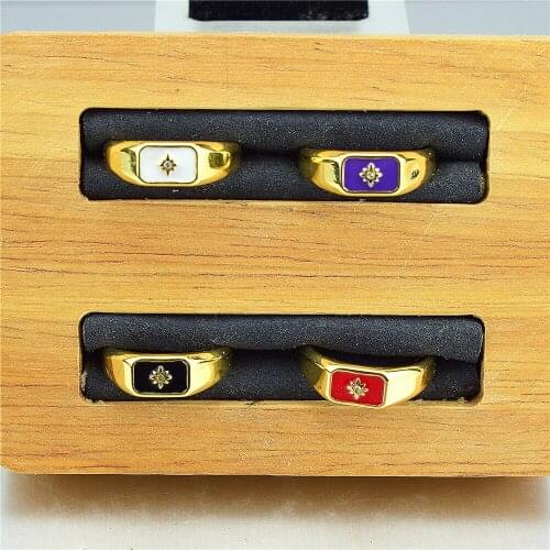 Square Polaris Ring Enamel Charm Polaris Charm Opening Adjustable Ring Jewelry Jewelry Supply Amulet Charm Enamel Charm