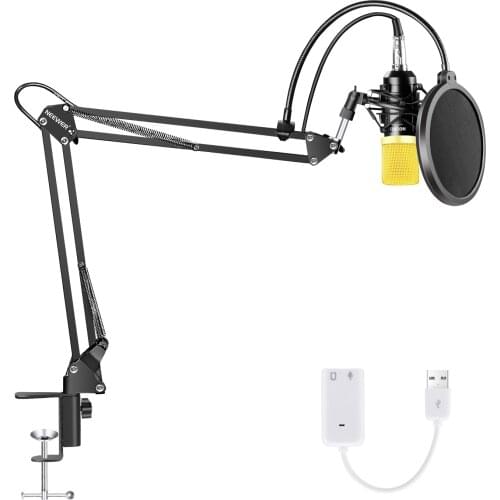 Neewer Condenser Microphone Bundle, Upgraded NW-700 Professional Cardioid Studio Mic/Adjustable Suspension Scissor Arm Stand