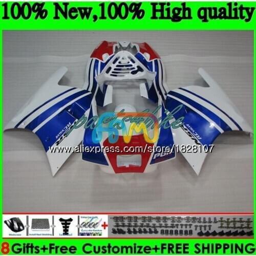 Body For HONDA NSR 250 R MC18 PGM2 NSR 250R NS250 NSR250R 88 89 84BS.28 MC16 White blue NSR250 R RR NSR250RR 1988 1989 Fairing