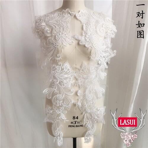 LASUI 21*70cm High-grade Sequin+ cord embroidery lace applique Diy Wedding dress evening dress jewelry accessories 0319