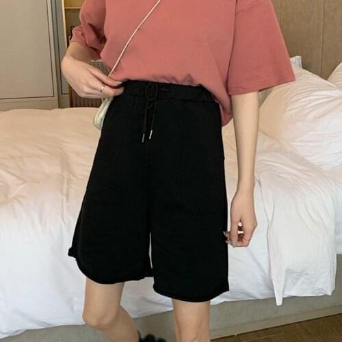 Summer Korean Style Casual Loose Wild Straight Sports Five-Point Pants 2020