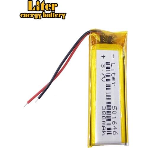 Li-Po 3.7V 380mAh 501646 Lithium Polymer Li-Po li ion Rechargeable Battery cells For Mp3 MP4 MP5 GPS