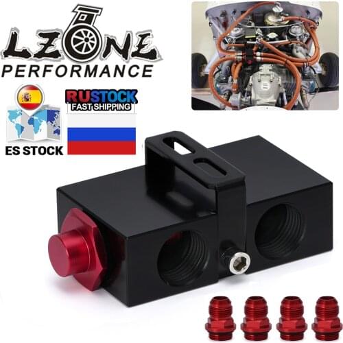 LZONE - Oil Filter Sandwich Adaptor With In-Line Oil Thermostat AN10 fitting Oil Sandwich Adapter JR5672BK