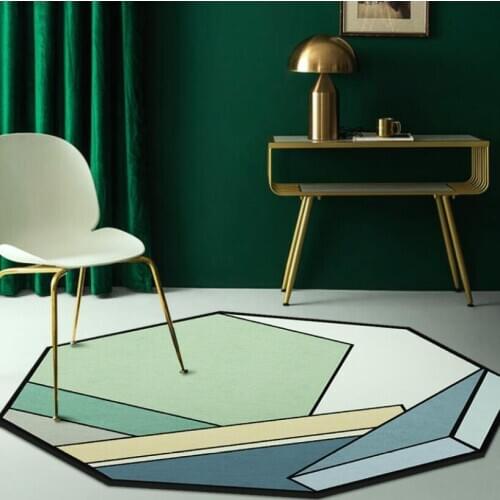 Fashion Nordic Geometric Round Carpets For Living Room Rug Decoration Office Hotel Home Carpet INS Popular Bedroom Floor Mat