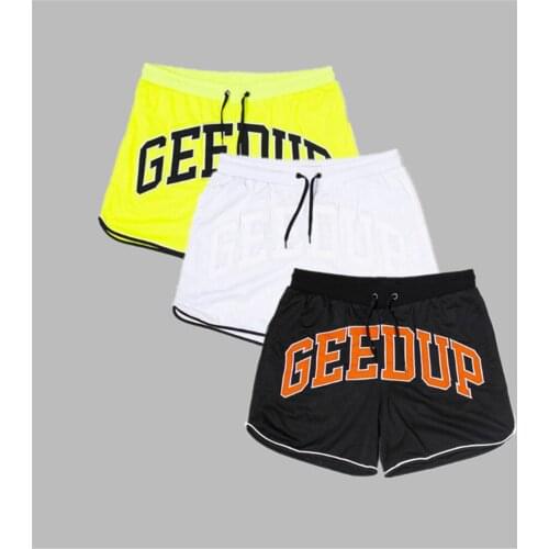 2021 new Summer men shorts casual shorts fitness exercise beach shorts breathable mesh shorts body-building jogger brand shorts