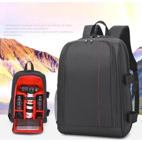 15.6inch Waterproof Digital DSLR Photo Padded Backpack w/ Rain Cover Laptop Multi-functional Camera Soft Bag Video Case