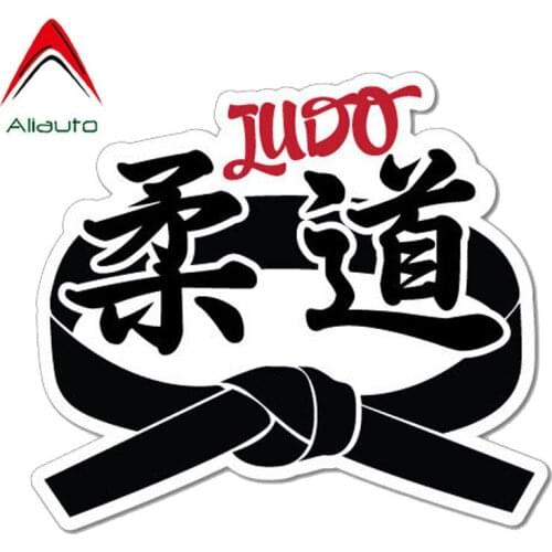 Aliauto Personality Motorcycle Car Sticker Judo Black Belt PVC Waterproof Reflective Decals for Laptop Suitcase,12cm*11cm