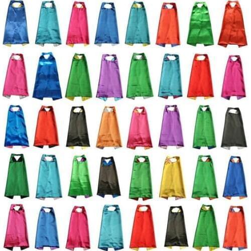 Plain Solid Two Colored Satin Superhero Cape child cape, party favor, satin capes, boys girls satin capes, cheap party favor