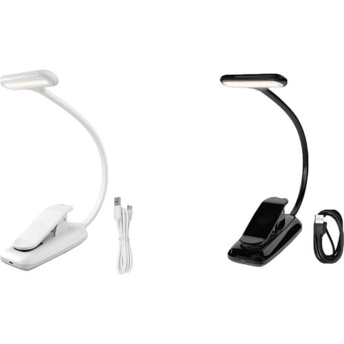 Rechargeable LED USB Book Light Reading Light Flexible Book Lamp Dimmer Clip Table Desk Lamp Portable Clip Light