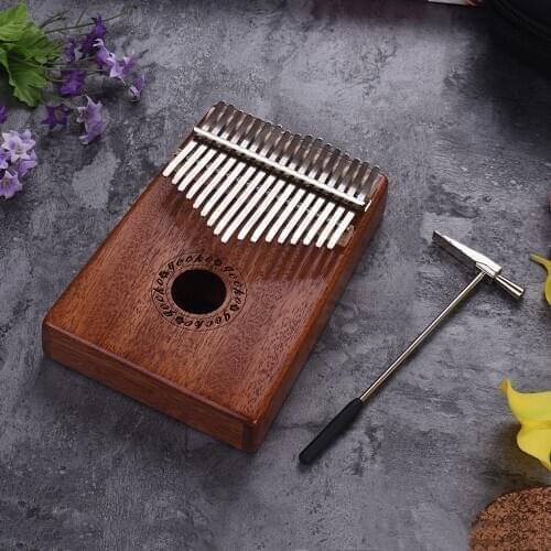 GECKO K17M Kalimba 17-key Thumb Piano Mbira Mahogany Solid Wood Finger Piano with Carry Bag Case Tuning Hammer Musical Gift