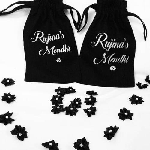 Customize bridal squad wedding Party Survival Hangover Kit jewelry muslin festive gift Bags Bachelorette favors pouches