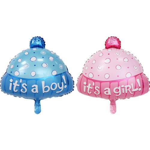 New ITS A Boy Gril Baby Hat Foil Balloon Baby Shower Birthday Party Decoration Balloons 1 Year Baby Shower Party Helium Balls