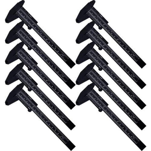 10pcs 0-6 Inch Calipers Scale Millimeter Measuring Tool Sliding Gauge For Student Office ABS High Quality 0-150MM Caliper