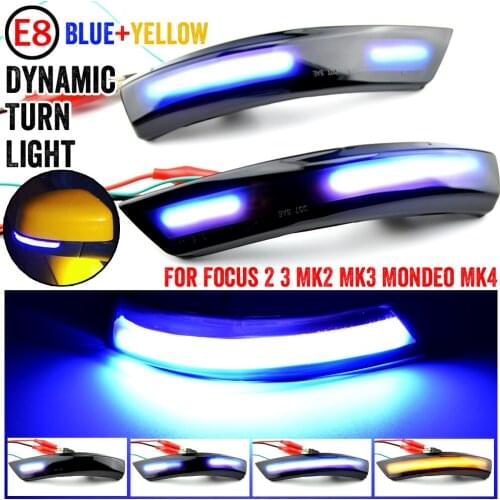 2pcs Flowing Turn Signal Light LED Side Wing Rearview Mirror Dynamic Indicator Blinker for Ford Focus mk2 mk3 08-16 Mondeo mk4