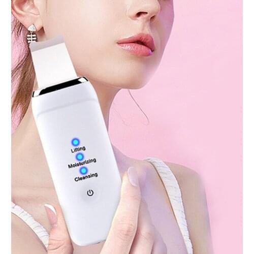Ultrasonic Skin Scrubber Deep Face Cleaning Machine Face Cleaner Blackhead Removal Anti Wrinkle Skin Lifing Peeling Tool Spatula