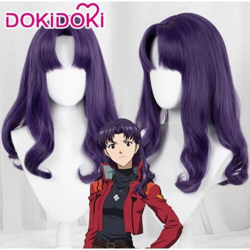 DokiDoki Anime Cosplay Wig Purple Katsuragi Cosplay Wig Women Cute Long Hair Katsuragi Wigs