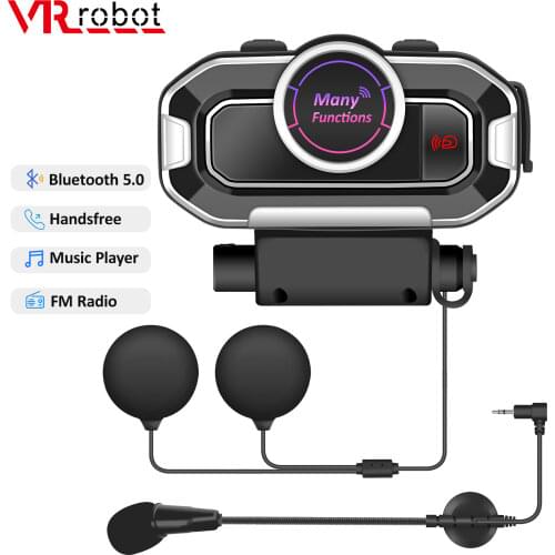 VR robot Motorcycle Headset Waterproof Bluetooth Helmet Wireless Headphones Long Standby Stereo Music Player Support FM Radio