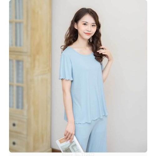 Xiaomi COMO LIVING High Elastic Ice Silk Ladies Home Service Suit Ice Silk Modal Comfortable and Breathable Pajamas