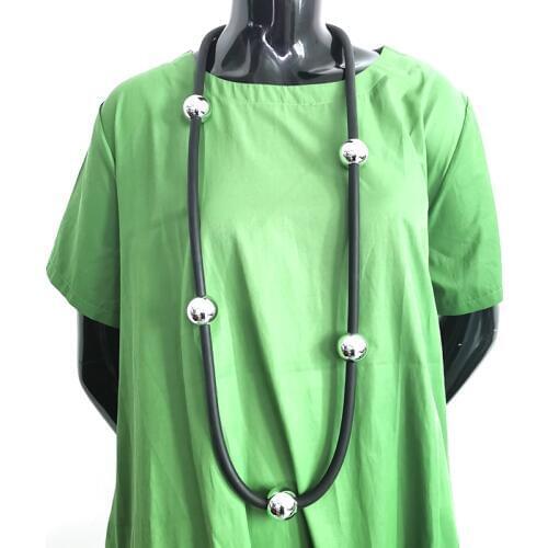 YD&YDBZ New Bead Pendant Necklaces Women Handmade Rubber Jewelry Long Collar Necklace Wholesale Sweater Choker Statement Jewelry