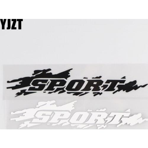 YJZT 15.6×3CM SPORT Car Sticker Vinyl Decal Creative Word Decor Art Fashion Black/Silver 4C-0489