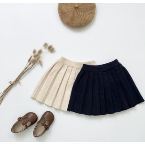 2021 Wholesale New Girls Knitted Draped Skirt Autumn Cotton Fashion Girls Skirts 1-8 years MY781