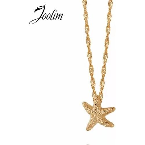 Joolim Jewelry PVD Gold Finish Entry Lux Small Starfish Pendant Necklace Stylish Stainless Steel Necklace