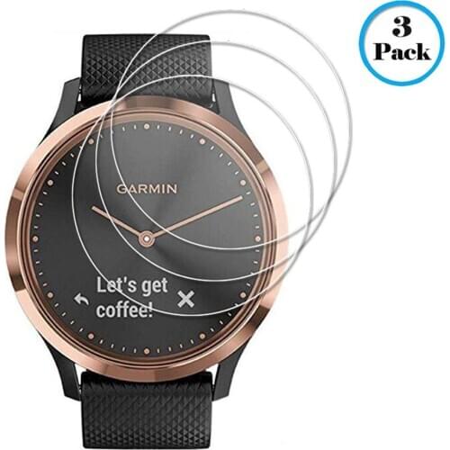 3 Pack Garmin Vivomove HR Tempered Glass Screen Protector, Anti-Scratch