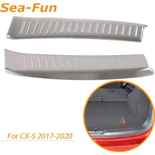 For Mazda cx-5 cx5 2nd generation 2017-2020 Rear Bumper Protector Sill Trunk Tread Plate Trim Cover Stainless Steel Accessories