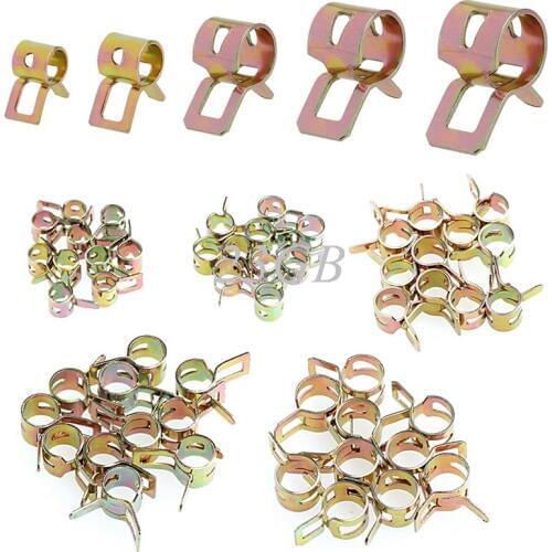 5/6/7/8/9mm Spring Clip Fuel Line Hose Water Pipe Air Tube Clamps Fastener 50PCS/SET M02