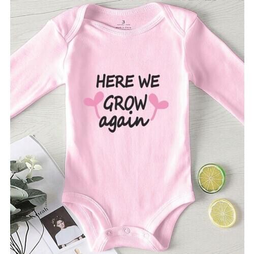 Here We Grow Again Printing Baby Clothes Girl Boy Infant Bodysuit for Newborns Kids' Things Baby Onesies Children Jumpsuits
