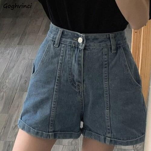 Women Jeans Denim Shorts Summer Loose Wide Leg All-match A-line Students Daily Chic Streetwear High Waist Korean Style Hot Sale