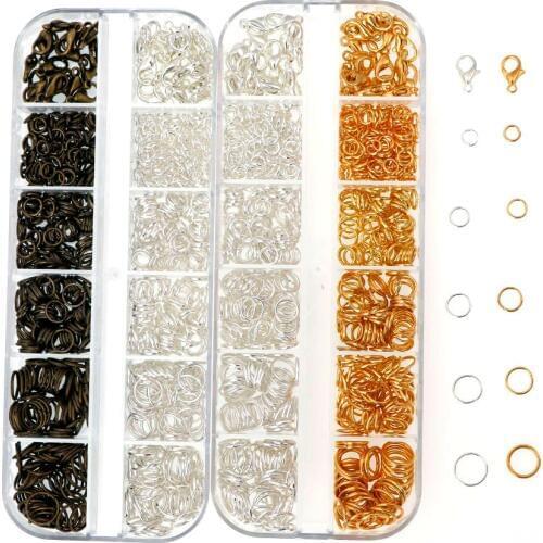 1set/box Jewelry Findings Tool Set Lobster Clasp Hooks & Open Jump Ring for DIY Jewelry Making Accessories