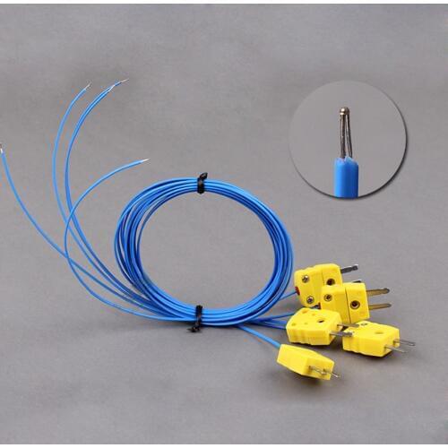 1pcs Universal thermocouple wire K series temperature testing wire yellow plug heat resistant 220C temperature wire 1m