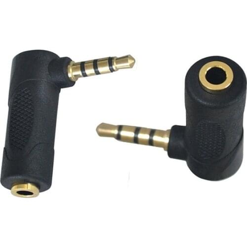3.5mm Jack Male To Female L Shape 90 Degree Right Angled Adapter Audio Microphone Jack Stereo Plug Connector