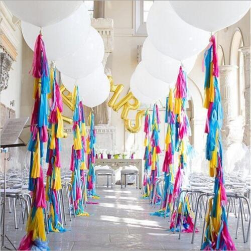 36 Inch Latex Balloon With Tissue Paper Tassels Garland Wedding Home Decor Crafts Birthday Party Events Supplies Balloons Ribbon