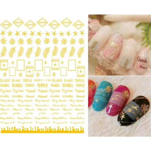 3d Gold Nails Art Manicure Back Glue Decal Decorations Design Nail Sticker For Nails Tips Beauty