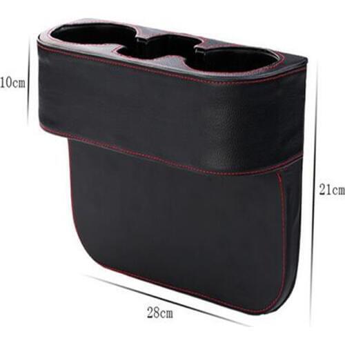 40 X Black PP Cowhide Cow Leather Car Seat Gap Slit Storage Organizer Box Seat Stowing Water Cup Drink Bottle Mobile Phone