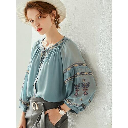 Голубые блузки Beaumooi China At AliExpress