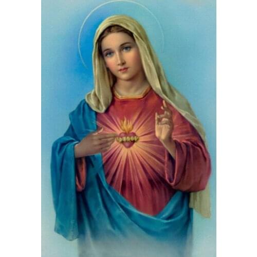 The Immaculate Heart of Blessed Virgin Mary Painting Roman Catholic Mother Jesus oil painting art --36 inch # TOP Decor art