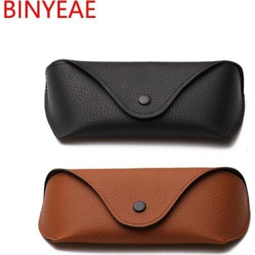 Compression Resistant Oxford Cloth Glasses Case Button Leather Black Brown Sunglasses Box Eyeglasses Accessories