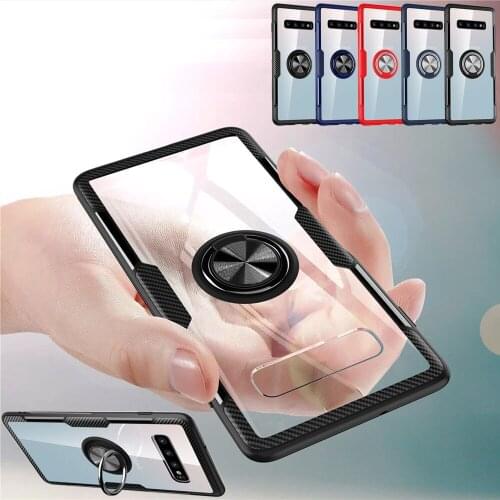 Magnetic Ring Case sFor Coque Samsung Galaxy A10 A20 A30 A40 A50 A70 Case Luxury Transparent PC Soft Silicone Cover Capa