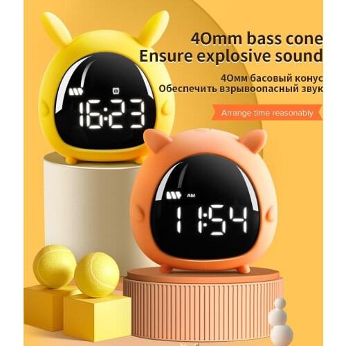 Digital Alarm Clock Multifunctional Bedside Voice Control Snooze Chargeable Cute Child Alarm Clocks Children Bedroom Led Clock